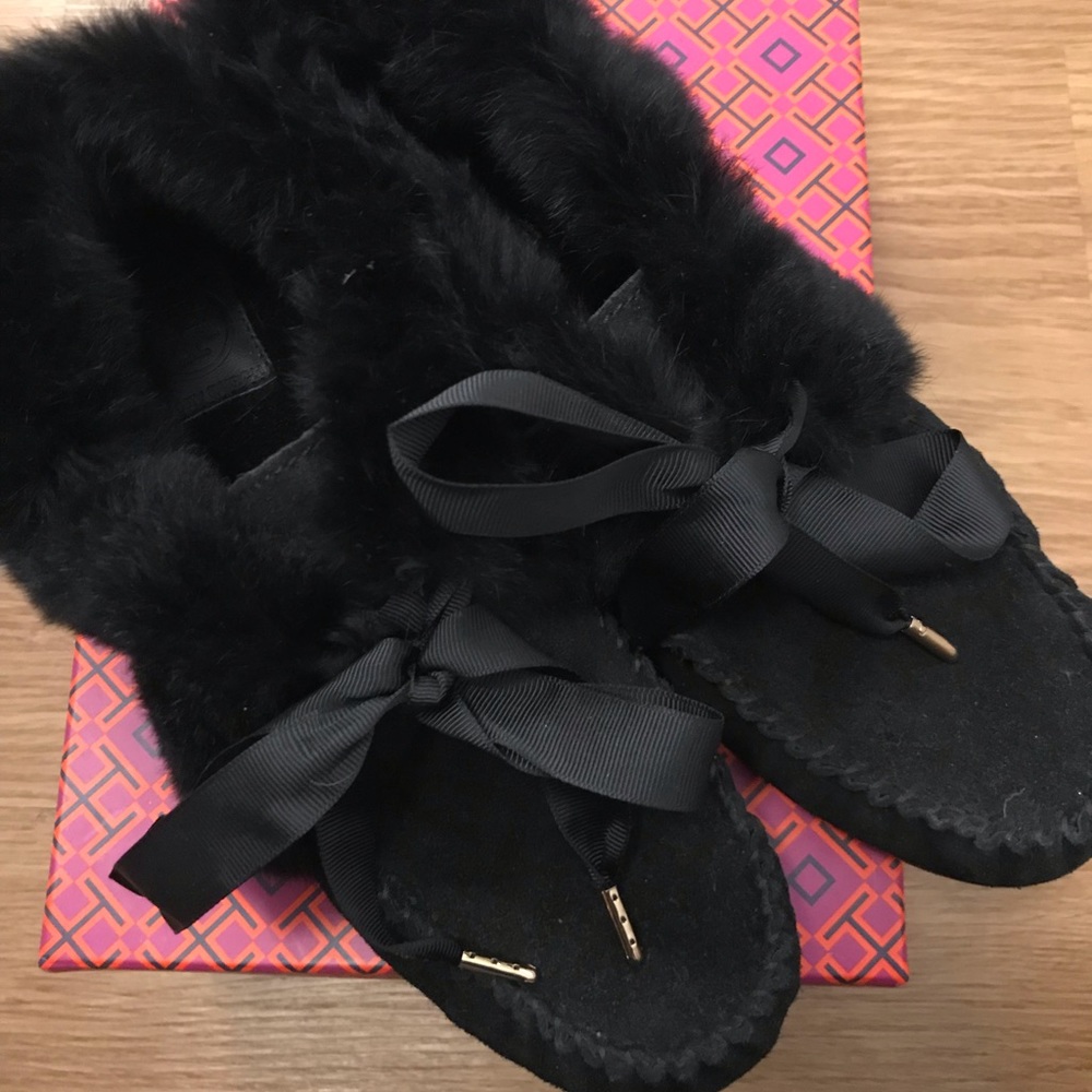 Tory Burch Black Moccasin Slippers- Brand New!